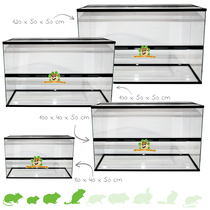 Terrarium Black Scape with sliding door double grille & high edge