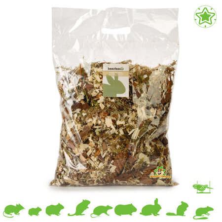 Beeztees Lecho para hámsteres Forest Bedding 800 gramos