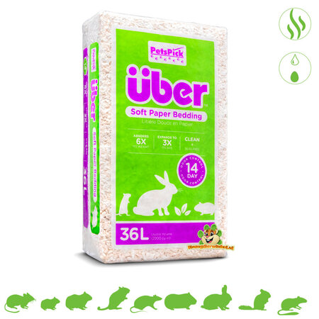 PetsPick Über Couvre-sol en papier blanc 36 litres
