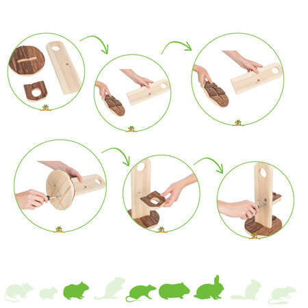 Trixie Drewniany uchwyt na butelkę do picia Natural Living 30 cm