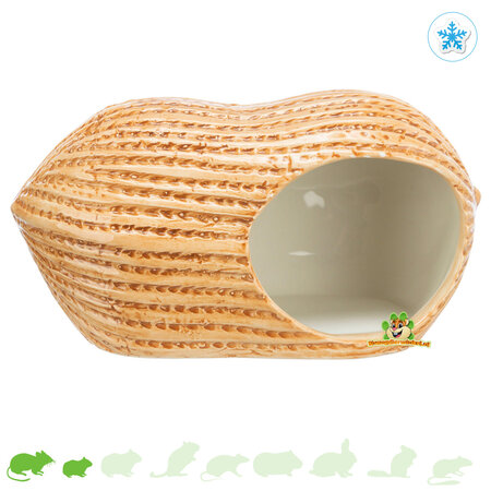 Trixie Maison en céramique en forme de cacahuète de 17 cm pour souris et hamsters nains