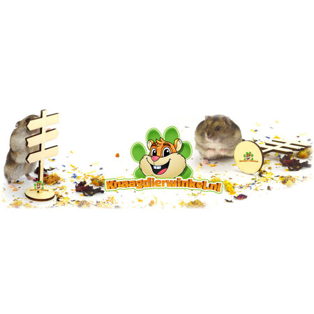 Knaagdierwinkel® Panneau décoratif en bois pour aménagement paysager avec hamster, 12 cm