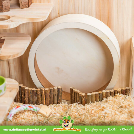 Trixie Rueda de ejercicio de madera para hámster con corcho para pequeños roedores