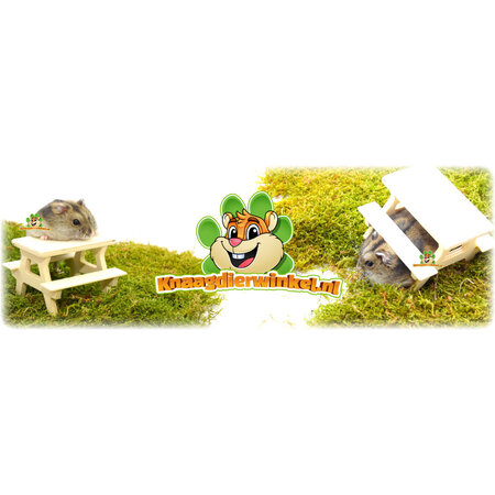 Knaagdierwinkel® Table de pique-nique en bois Hamsterscaping 8 cm