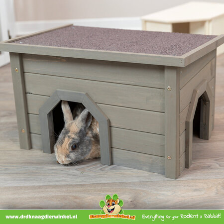 Trixie Maison pour lapin avec toit en asphalte gris-vert tendance 50 cm
