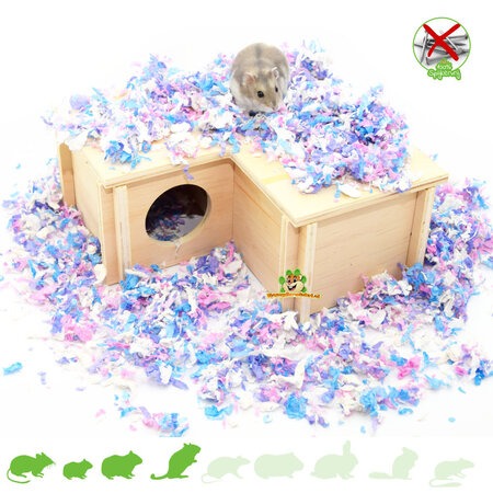 Mehrkammerhaus Bungalow Ecke 24 cm für Maus, Zwerghamster und Rennmaus