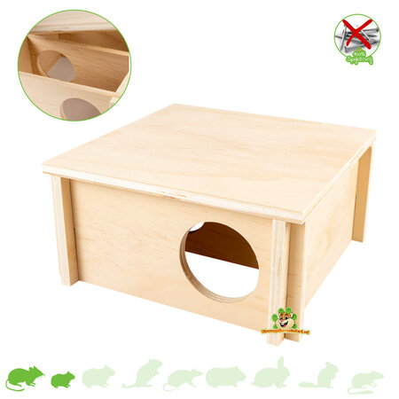 Maison de plain-pied à plusieurs chambres de 20 cm pour souris et hamsters nains