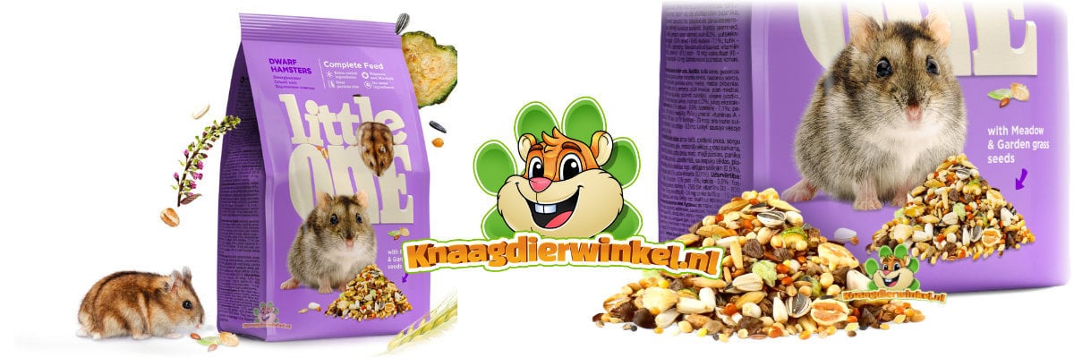 dwarf hamster eats Mealberry Little One Dwarf hamster food 400 grams - High-quality food specially formulated for dwarf hamsters