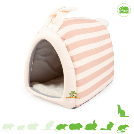 Maison en peluche pour lapins de 32 cm, idéale pour les rats, les cobayes, les lapins et les furets