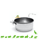 Comedero de acero inoxidable de 12 cm para roedores, conejos y hurones.