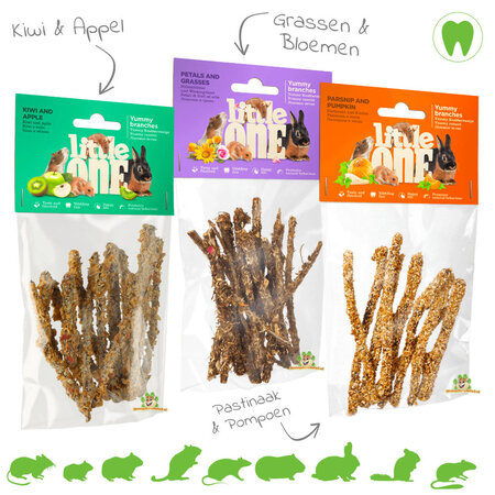 Mealberry Little One Yummy Knaaghout voor Knaagdieren en Konijnen