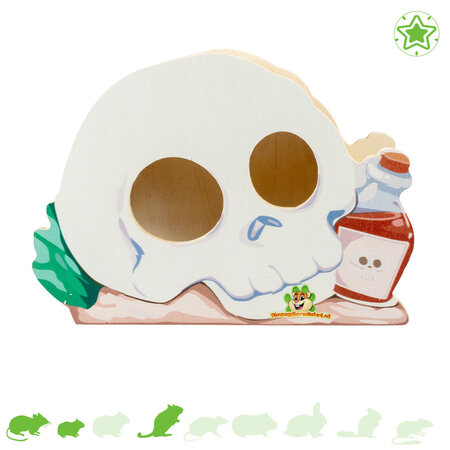 Skull Playhouse 24 cm for mice, dwarf hamsters, and gerbils