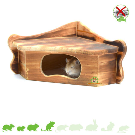 Blackwood Corner House made of Bark Wood 17 or 25 cm