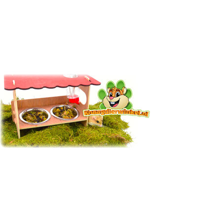 Knaagdier Snackbar met Fles & Voerbakken 31 cm