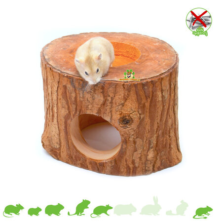 Tronco de árbol, paraíso exótico, casa de caoba de 11 cm