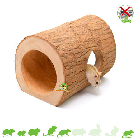 ¡Túnel de tronco de árbol Wongan de 23 cm para roedores!
