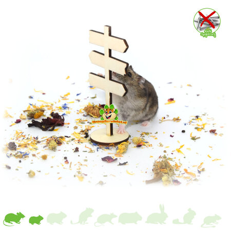 Knaagdierwinkel® Letrero de madera decorativo para hámsteres de 12 cm