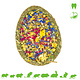 Huevo de Pascua con flores 20 cm