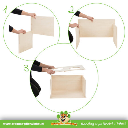 Trixie Cubo de madera para excavar conejo en blanco 58 cm