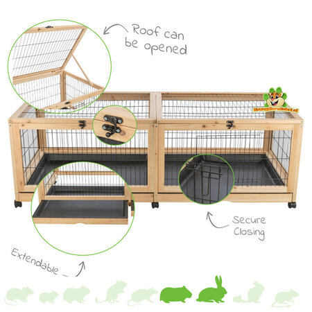 Trixie Deluxe Guinea Pig Enclosure with Wheels 150 cm