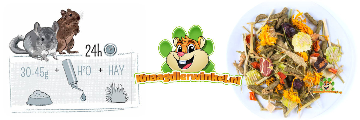 banner Witte Molen PUUR Chinchilla & Degu - Alimento mixto para chinchillas y degu de alta calidad | Alimento completo para chinchillas y degús | Alimentos a base de ingredientes naturales.