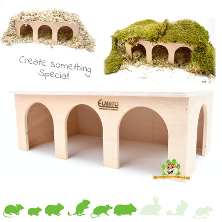 Elmato Meerschweinchen-Stationshaus-Rohling & Uhrkasten für Nagetiere!