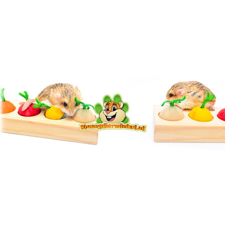 Quapas! Wooden Rodent Veggie Snack Puzzle 21 cm for Rodents and Rabbits