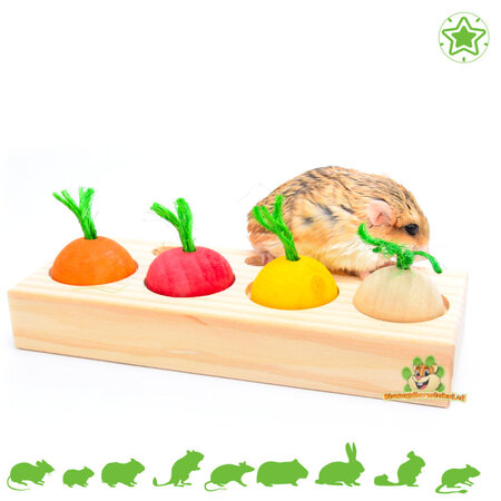 Quapas! Wooden Rodent Veggie Snack Puzzle 21 cm for Rodents and Rabbits