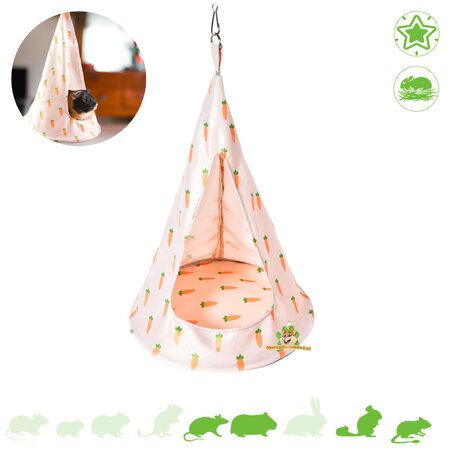 Pluche Hangmat Tipi Tent 42 cm voor ratten, cavia’s en chinchilla’s