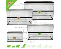 Terrario/gerbilario Black Scape con puerta corredera, doble rejilla y borde alto.