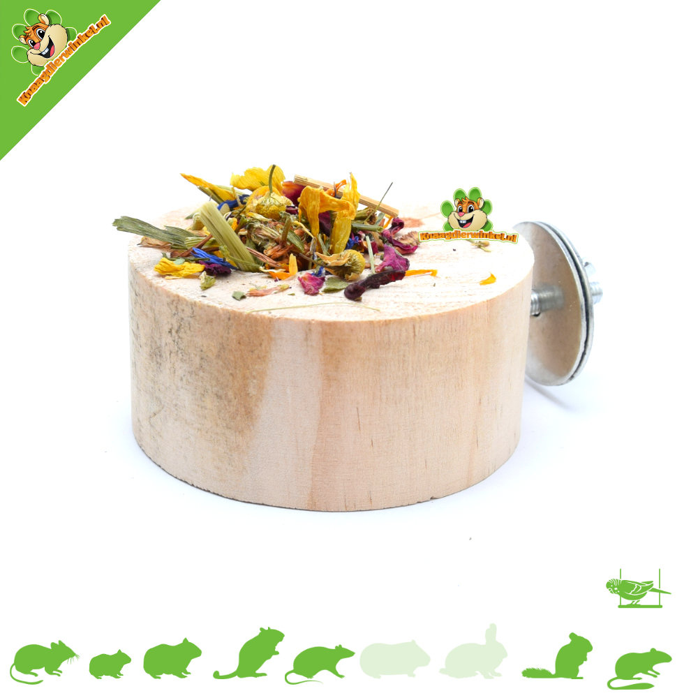 Esve Houten Fruitkuipjes Houder 9 cm voor Knaagdieren & Vogels