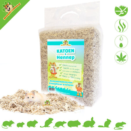 Knaagdierwinkel® Cotton and Hemp 35 Liters Ground Cover for Rodents & Rabbits!