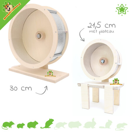 Knaagdierwinkel® Wooden Aluminium Running Wheel for Rodents!