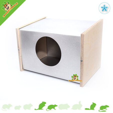 Knaagdierwinkel® Chinchillahaus aus Aluminium 30 cm für Nagetiere!