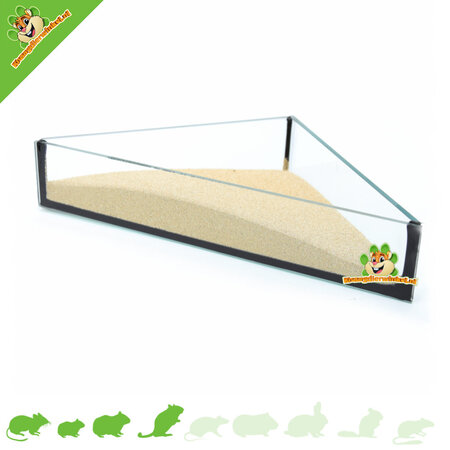 Knaagdierwinkel® Glassandschalen-Dreieck 20 cm