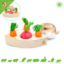 Wooden Rodent Veggie Snack Puzzle 13 cm Triangle