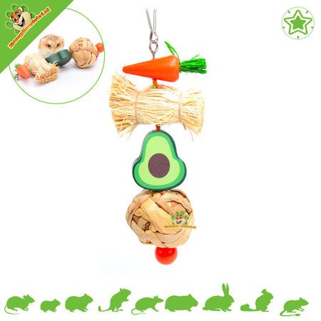 Wooden Avocado Nibble Toy 22 cm
