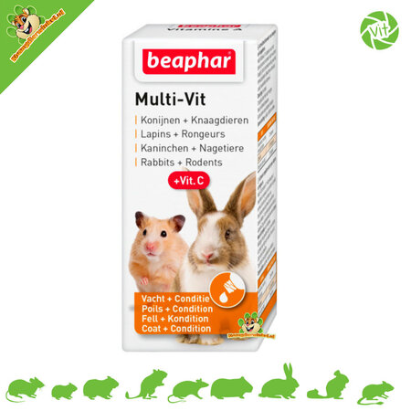 Beaphar Multi Vitamin Rodent & Rabbits 20 ml para Roedores y Conejos!