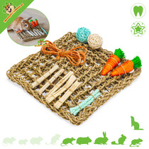 Rabbit Seagrass Play Mat with Toys 30.5 cm