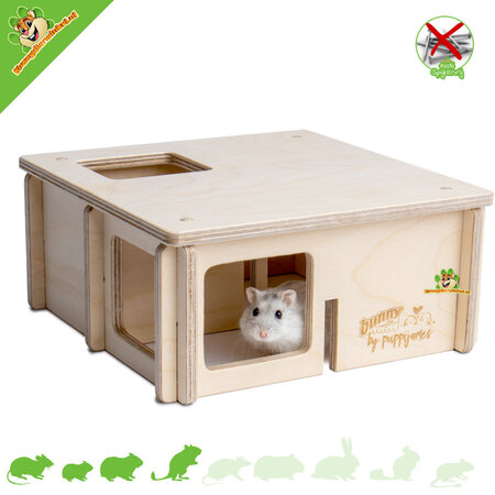 Bunny Nature Bezgwoździowy wielopokojowy domek 24 cm dla gryzoni!