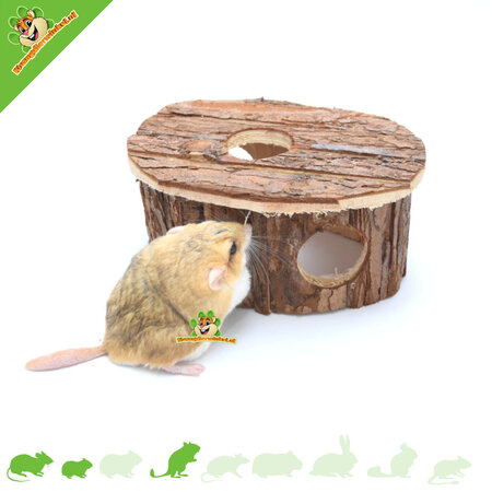 Wooden House Hollow 17 cm for Rodents!