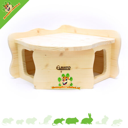 Elmato Corner house Malaga Blank 32 cm for Rodents & Rabbits!