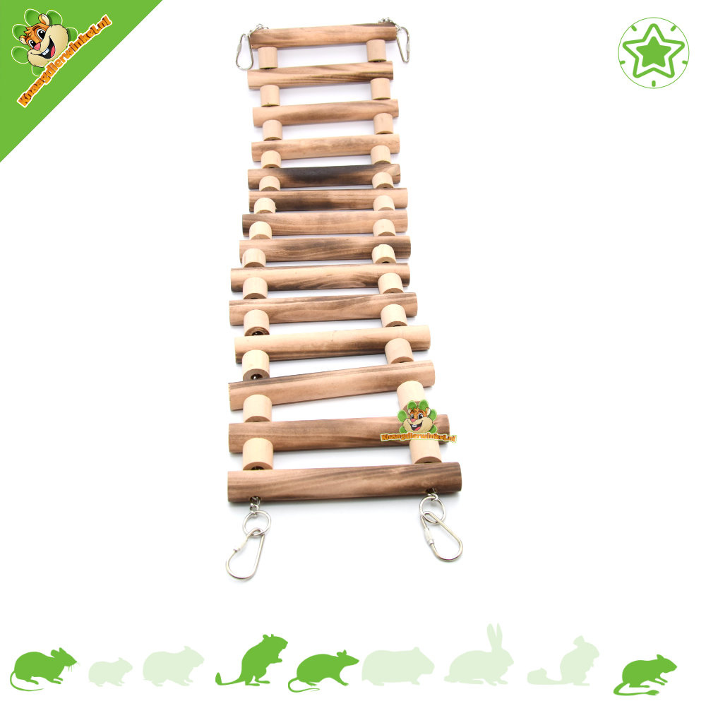 Quapas! Wooden Suspension Bridge 77 cm for Mice and Rats