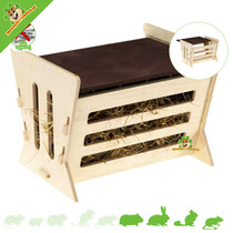 Wooden hay rack with lid 30 cm