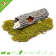 Tronco de árbol de piedra gris de 30 cm para ratón, hámster enano y jerbo.