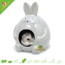 Domek dla chomika i wanienka Hopper szary 11 cm