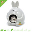 Domek dla chomika i wanienka Hopper szary 11 cm