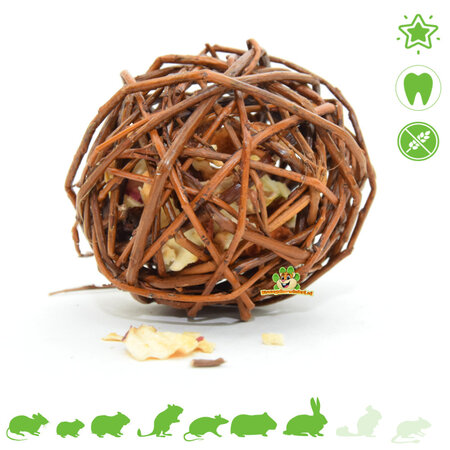 JR Farm Bola de sauce de forraje de pradera manzana 8 cm