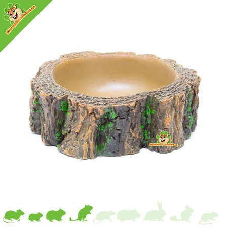 Gamelle pour rongeurs tronc d'arbre 9 cm
