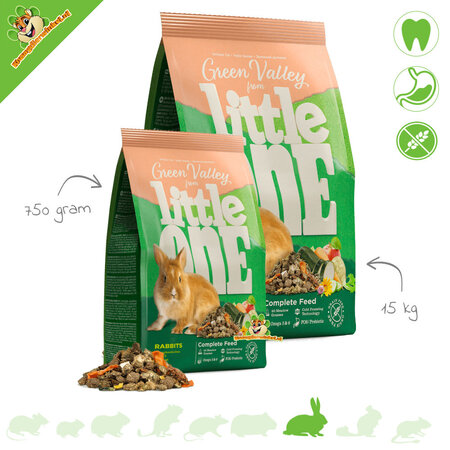 Mealberry Alimento para conejos Mealberry Little One Green Valley sin cereales, 750 gramos